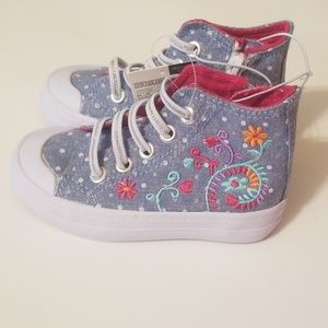 Blue Piper Toddler shoes (flowers)